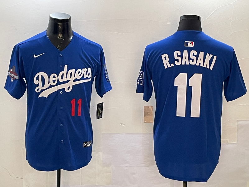 Men Los Angeles Dodgers #11 R Sasaki blue 2025 MLB nike jersey style 12->los angeles dodgers->MLB Jersey
